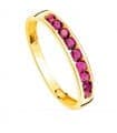 Sortija mujer Disco Fucsia Oro Amarillo 18K