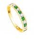 Sortija mujer Disco Oro Amarillo 18K Piedras Verde