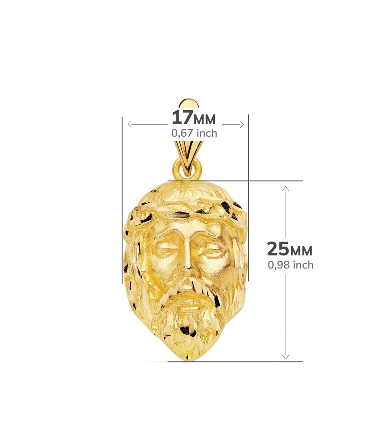 Colgante Rostro Cristo Oro Amarillo 18K 25x17 mm