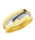 Breiter Ring mit Bändern Bicolor Gold | Ring mit blauen und weißen Steinen | online kaufen