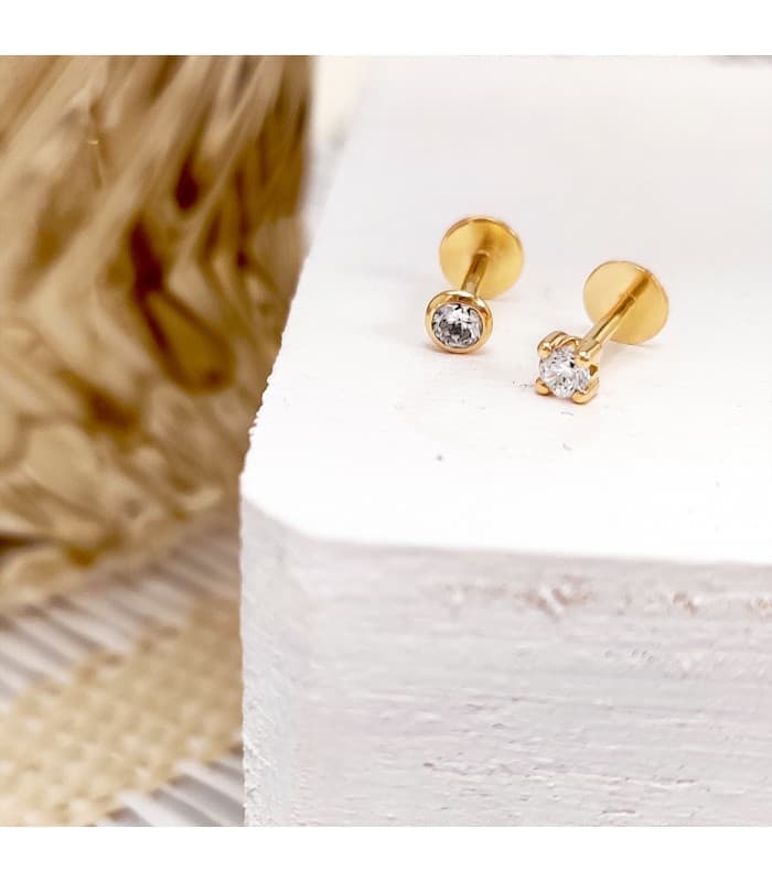 Piercing Stud Oro Amarillo 18K Circonita Bocel