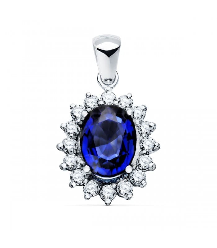 Anhänger Galadriel Saphir & Diamant 750 Weißgold