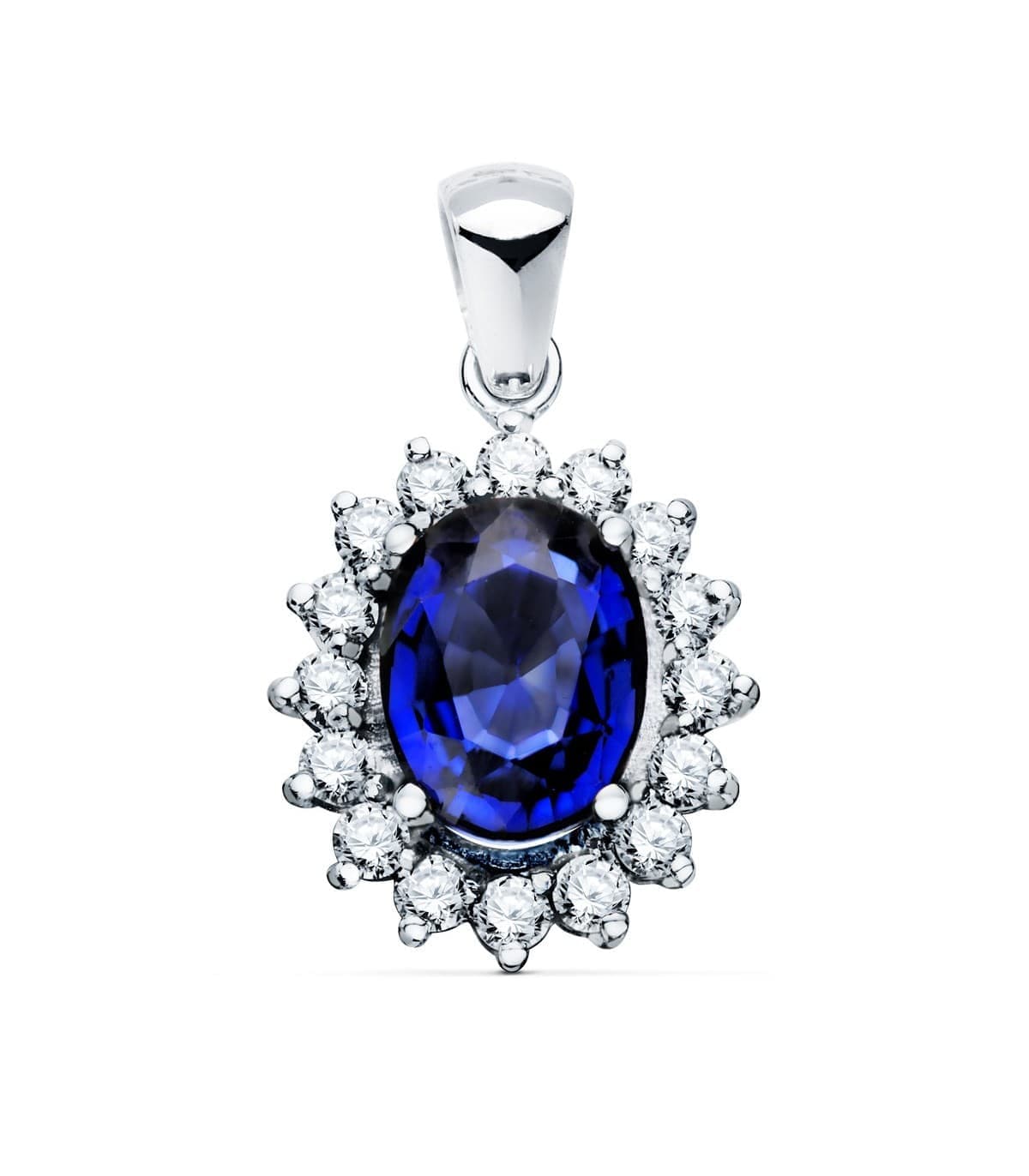 Anhänger Galadriel Saphir & Diamant 750 Weißgold