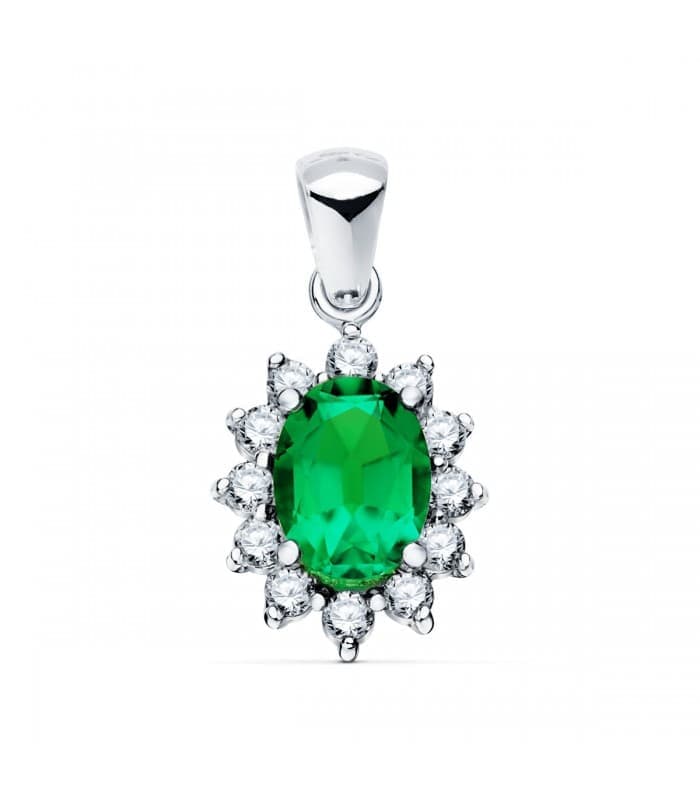 Colgante Sybil Oro 18K Esmeralda y Diamantes