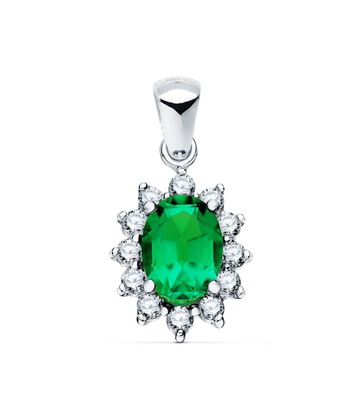 Colgante Sybil Oro 18K Esmeralda y Diamantes