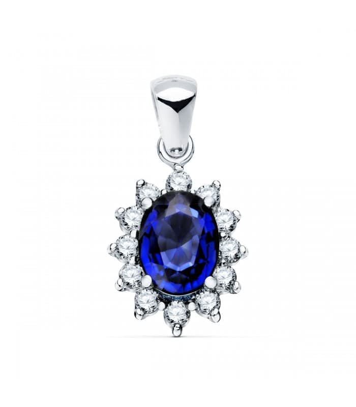 Anhänger Saphir & Diamant Sybil 750 Weißgold