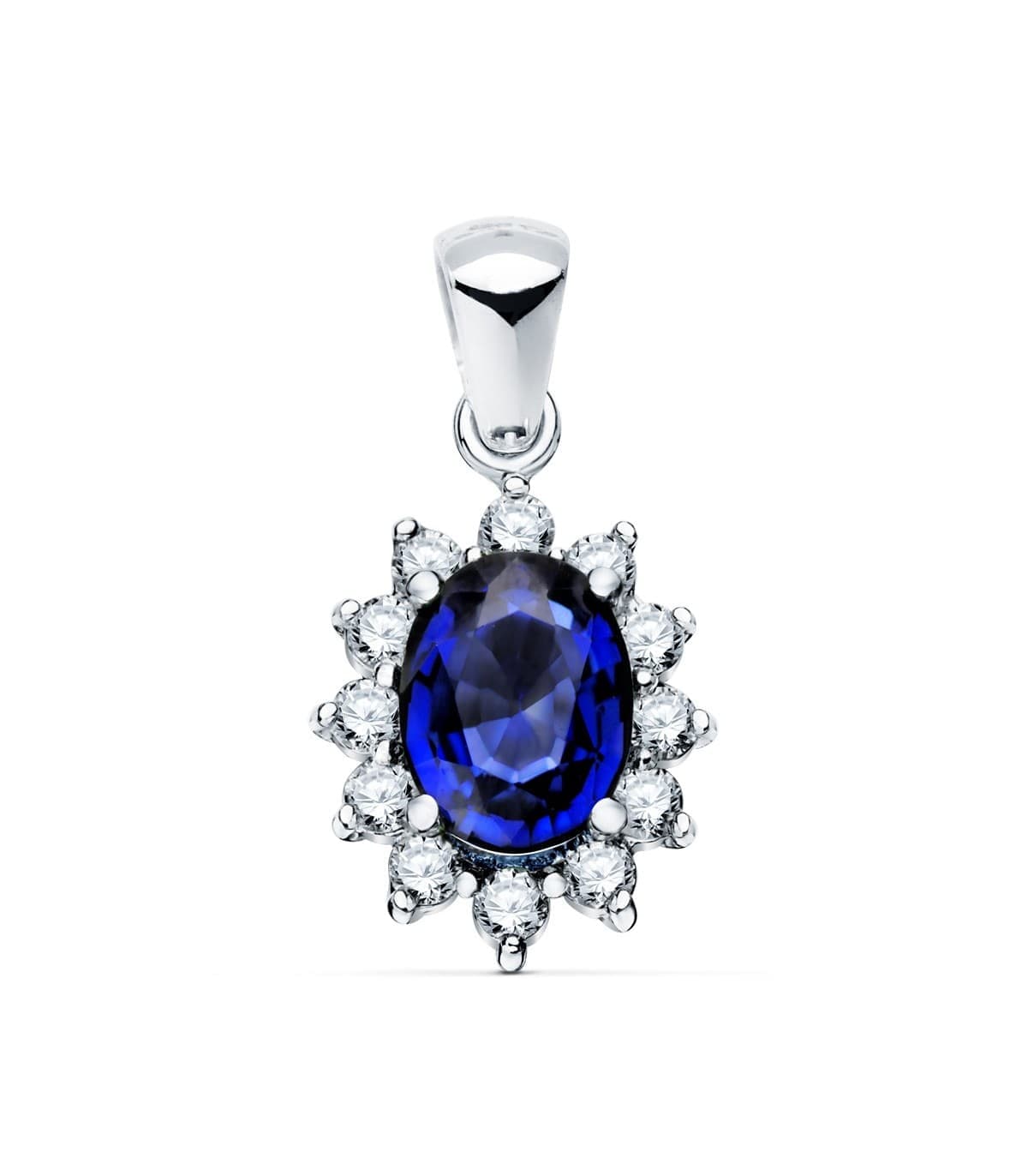 Anhänger Saphir & Diamant Sybil 750 Weißgold