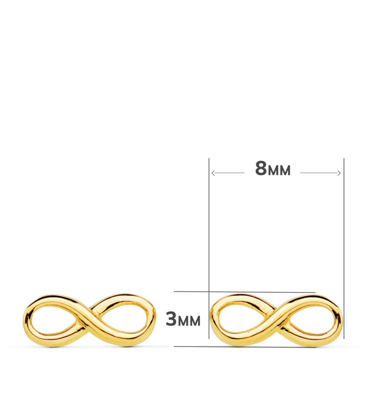 Ohrringe Infinity Damen 750 Gold 21138, mit Unendlich-Motiv 8 mm | Ohrschmuck