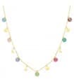 Collar Pastel Oro Amarillo 18K 45 cm Piedras Color