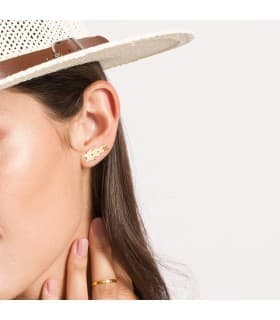 Pendientes Trepadores Oro 18K Cuatro Mariposas