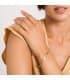 Pulsera Mujer Niamey Oro Bicolor 18K estampacion eslabon cierre mosqueton