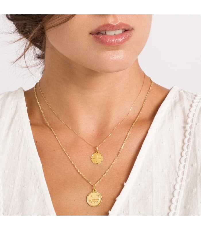 Medalla colgante horóscopo Escorpio Signo del zodiaco oro 18k