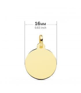 Chapa Redonda Oro 18K 16 mm Brillo