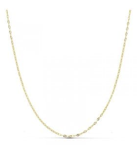 Collana a maglia diamantata 18kt 1mm 40 cm - Catena da donna tipo forzatina, lavorata martellata.