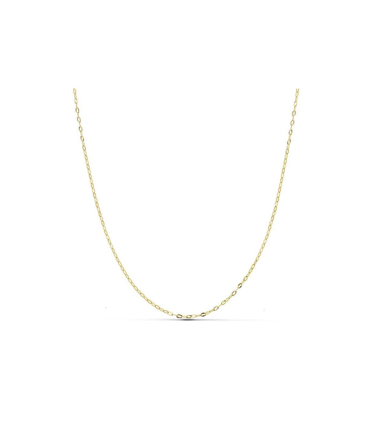 Chaîne diamantée en or jaune 750, modèle forçat 1mm 40 cm | Colliers et chaînes pour femme.
