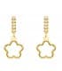 Ohrhänger mit Blumenmotiv & Zirkonia | Ohrringe Damen 750 Gelbgold