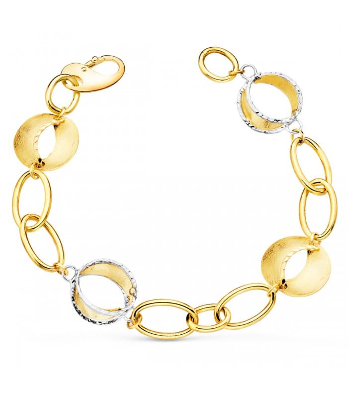 Pulsera Mujer Oro Bicolor 18K Iluminada