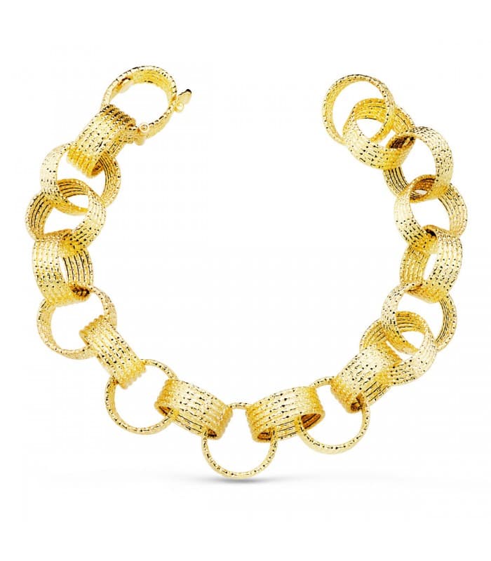 Pulsera Mujer Oro Amarillo 18K rock