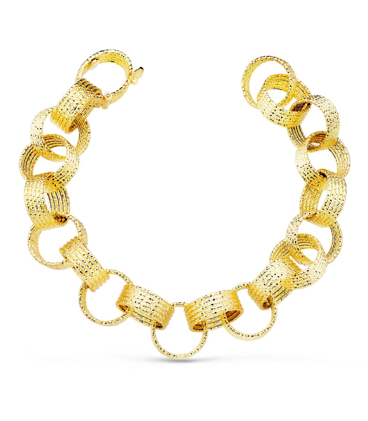 Pulsera Mujer Oro Amarillo 18K rock