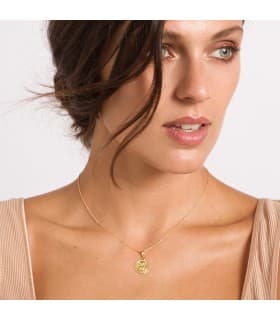 Medalla Redonda Ángel Oro Amarillo 18k 14 mm joya personalizada grabado joyeria online