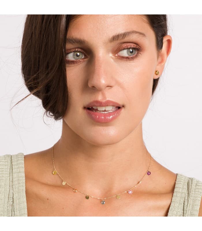 Collar Sol Mujer Oro Amarillo 18K 40 cm
