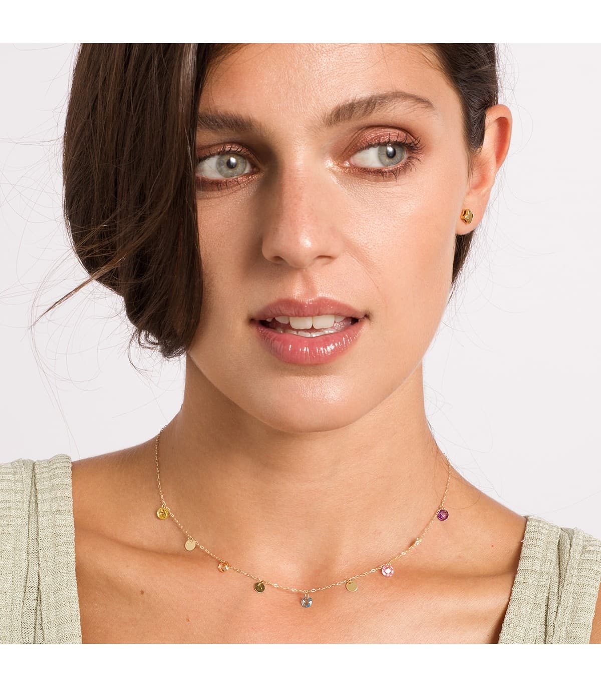Collar Sol Mujer Oro Amarillo 18K 40 cm