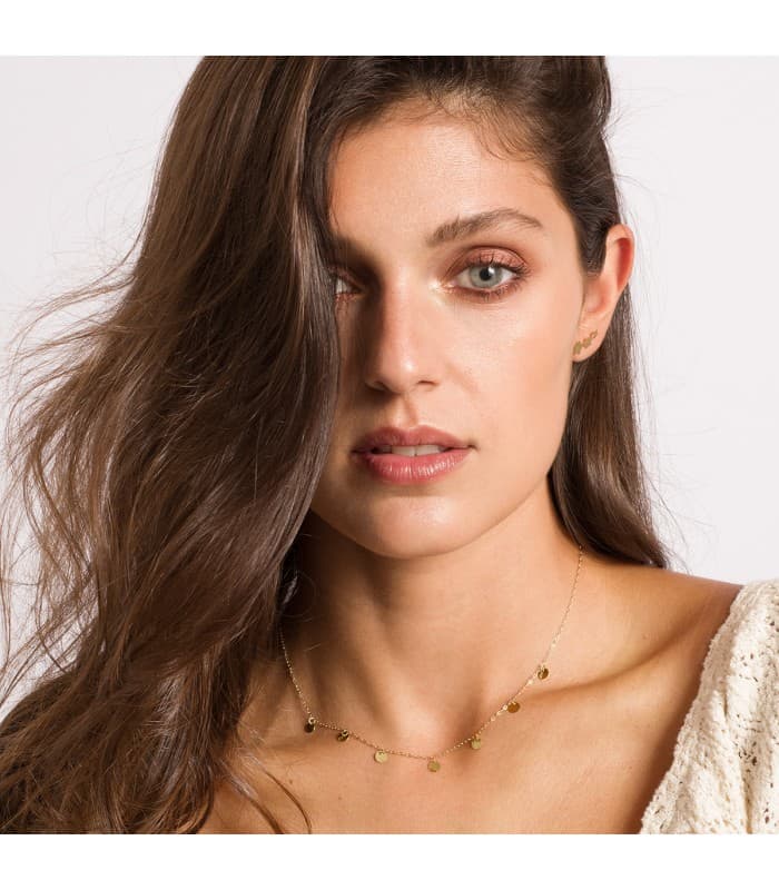 Collar Mujer Chapitas Oro Amarillo 18K 40 cm