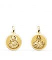 Escapulario V. Carmen y C. Jesús Oro 18K 14 mm Brillo