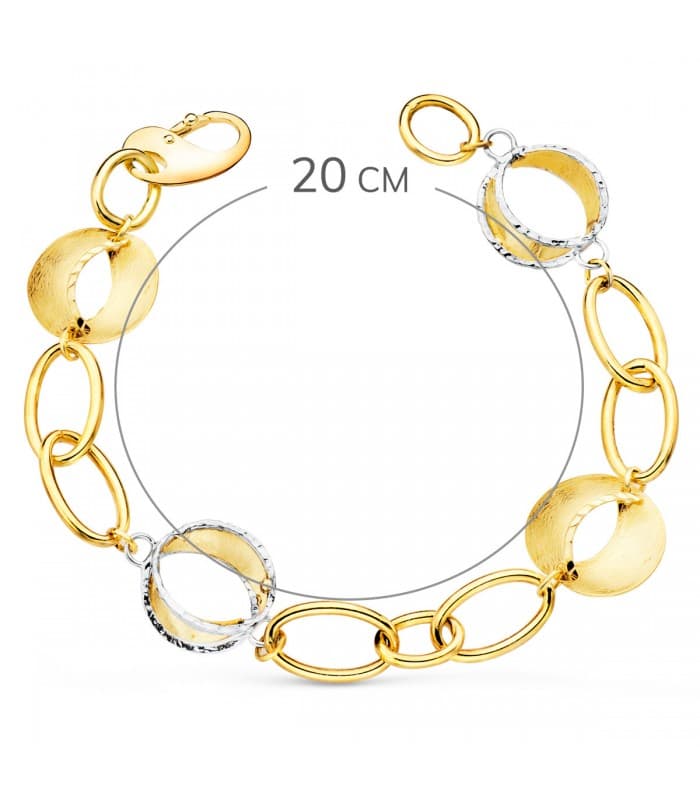 Pulsera Mujer Oro Bicolor 18K Iluminada