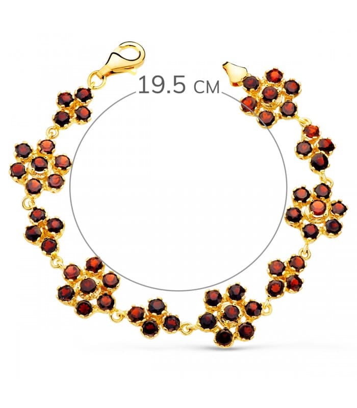 Pulsera Mujer Granate Oro Amarillo 18K