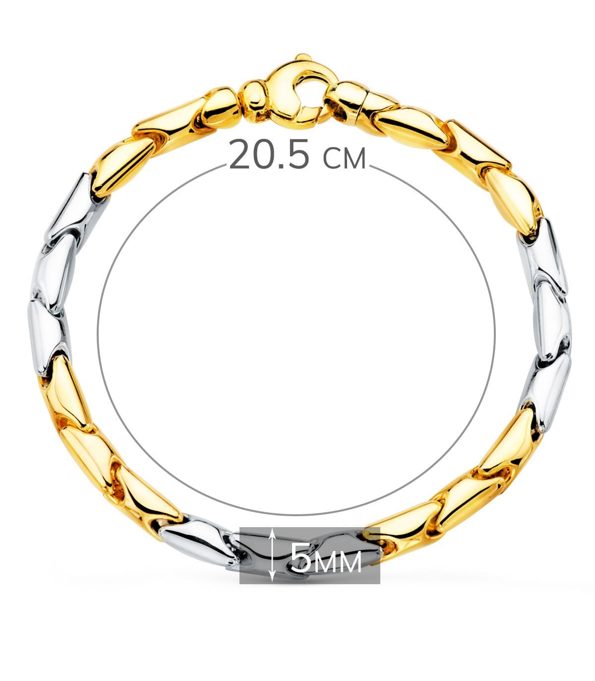 Pulsera Mujer Oro Bicolor 18K Zambia