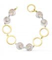 Bracelet Femme Or Bicolore 18K Nacre 20cm