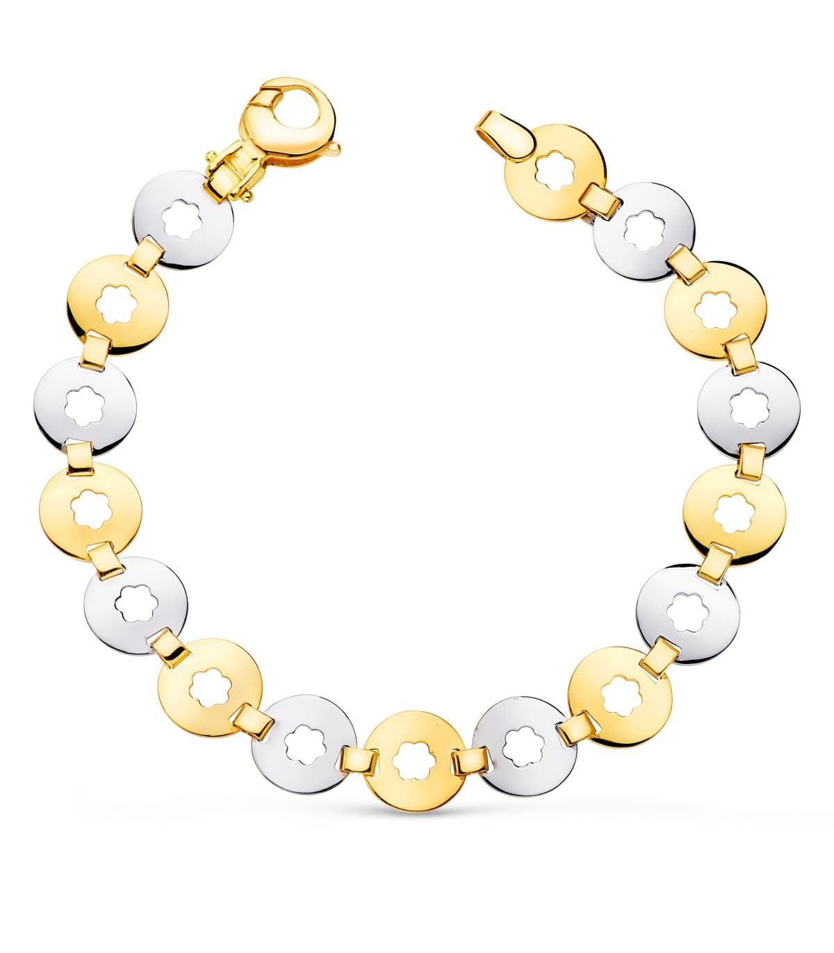 Pulsera Mujer Abby Oro Bicolor 18K 19cm