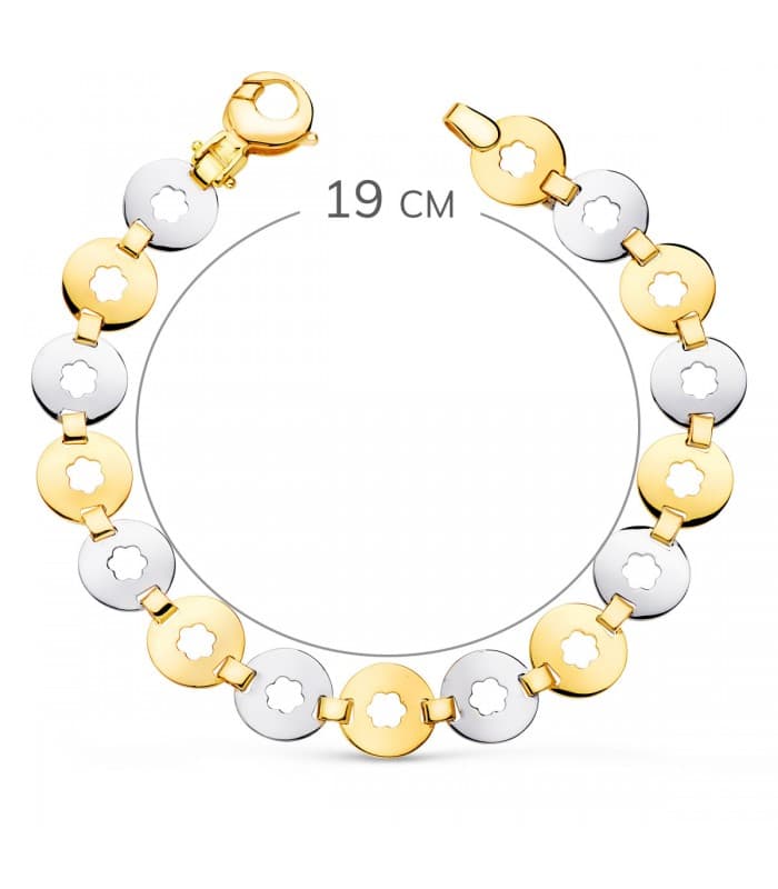 Pulsera Mujer Abby Oro Bicolor 18K 19cm