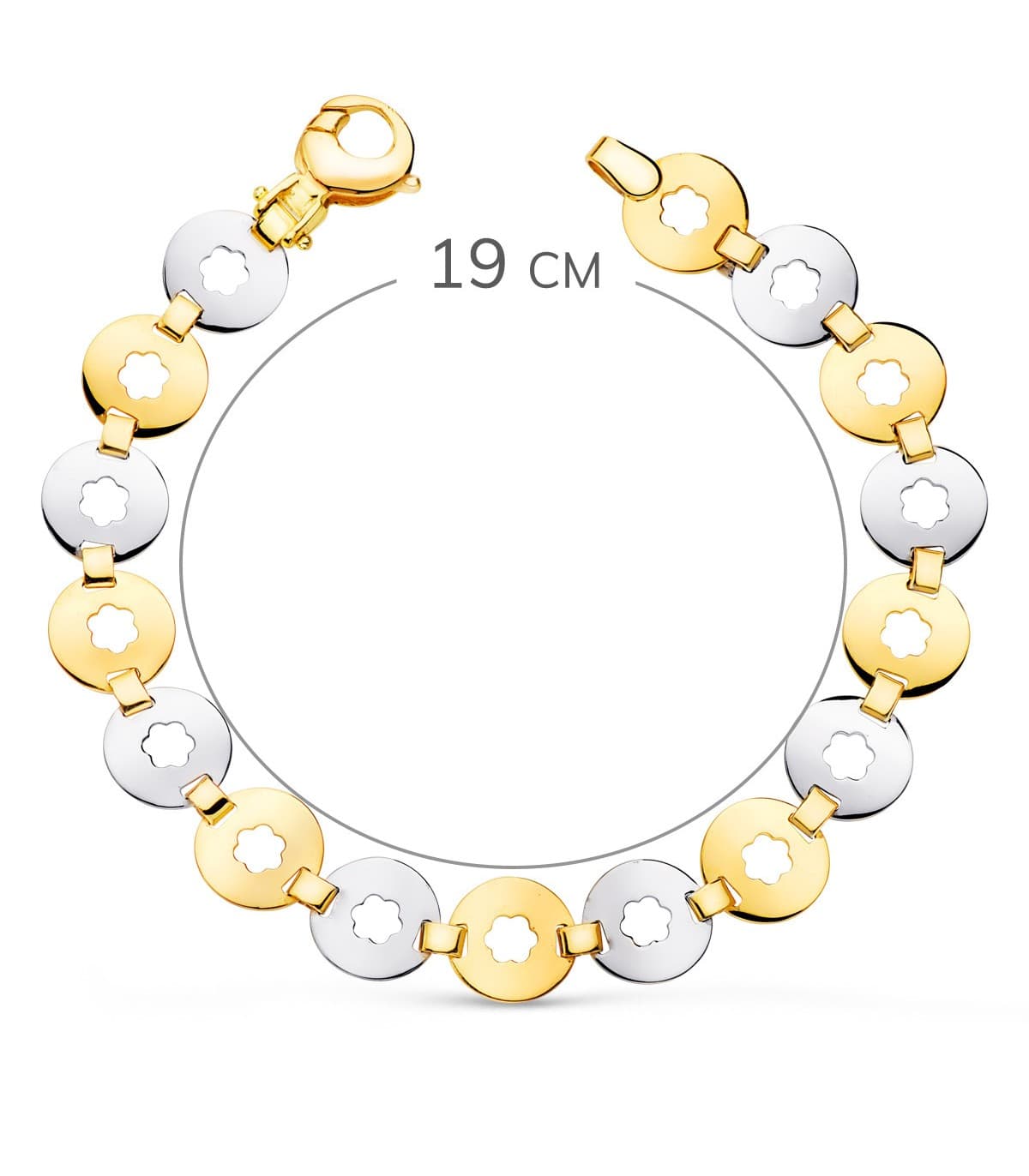Pulsera Mujer Abby Oro Bicolor 18K 19cm