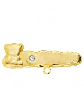 Alfiler Bebé Oro Amarillo 18K Osito Nube