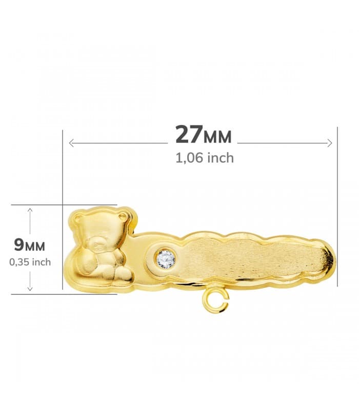Alfiler Bebé Oro Amarillo 18K Osito Nube