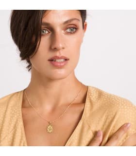 Medalla Cerco Ángel Burlón Oro Amarillo 18K 25 mm
