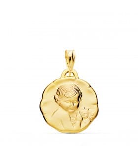 Medalla Dulce Niño de la flor Oro 18k Regalo bautizo bebé