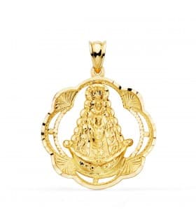 Medalla V. Rocío Oro Amarillo 18k 28 mm Cerco