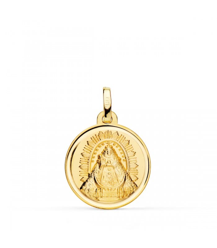 Medalla Virgen de las Nieves Oro 18K 18mm Bisel