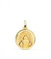 Medalla Virgen de las Nieves Oro 18K 18mm Bisel