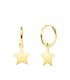 Aros Colgante Estrella Oro Amarillo 18k pendientes pequeños para diario