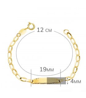 Esclava Bebé Oro Amarillo 18K Bilbao Brillo 12 cm