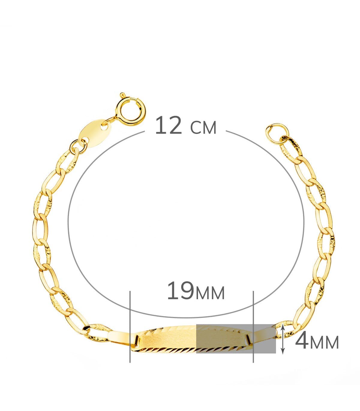 Esclava Bebé Oro Amarillo 18K Bilbao Brillo 12 cm