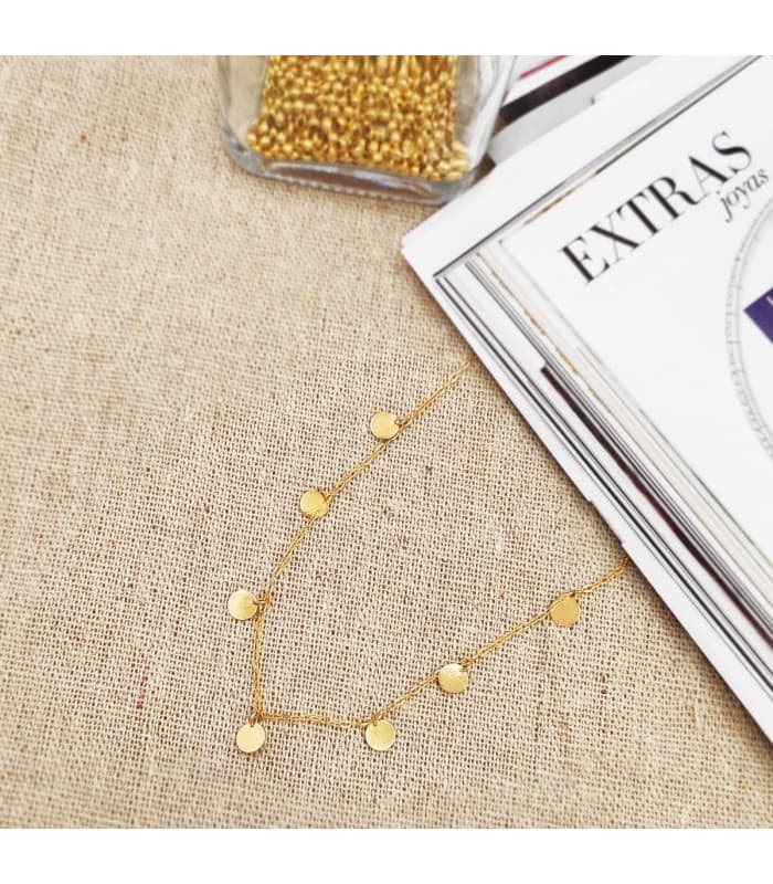 Collar Mujer Chapitas Oro Amarillo 18K 40 cm