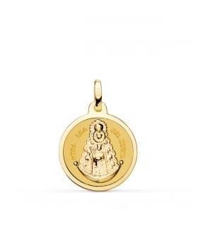 Medalla Virgen del Rocío Oro 18K Brillo 18 mm