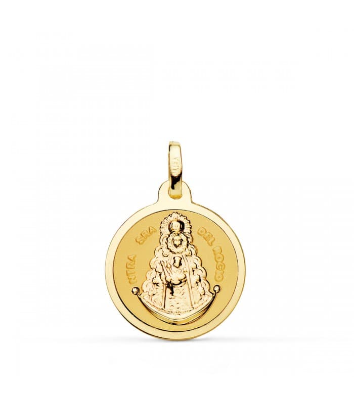 Medalla Virgen del Rocío Oro 18K Brillo 18 mm