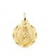 Medalla oro amarillo 18k Virgen del Rocío 24 mm colgante religioso personalizado