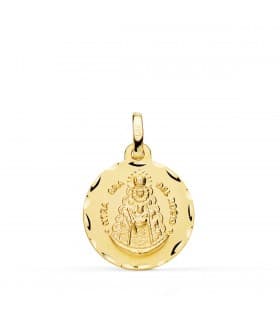 Medalla religiosa Virgen del Rocío Oro 18K Tallada Colgante personalizado 18mm